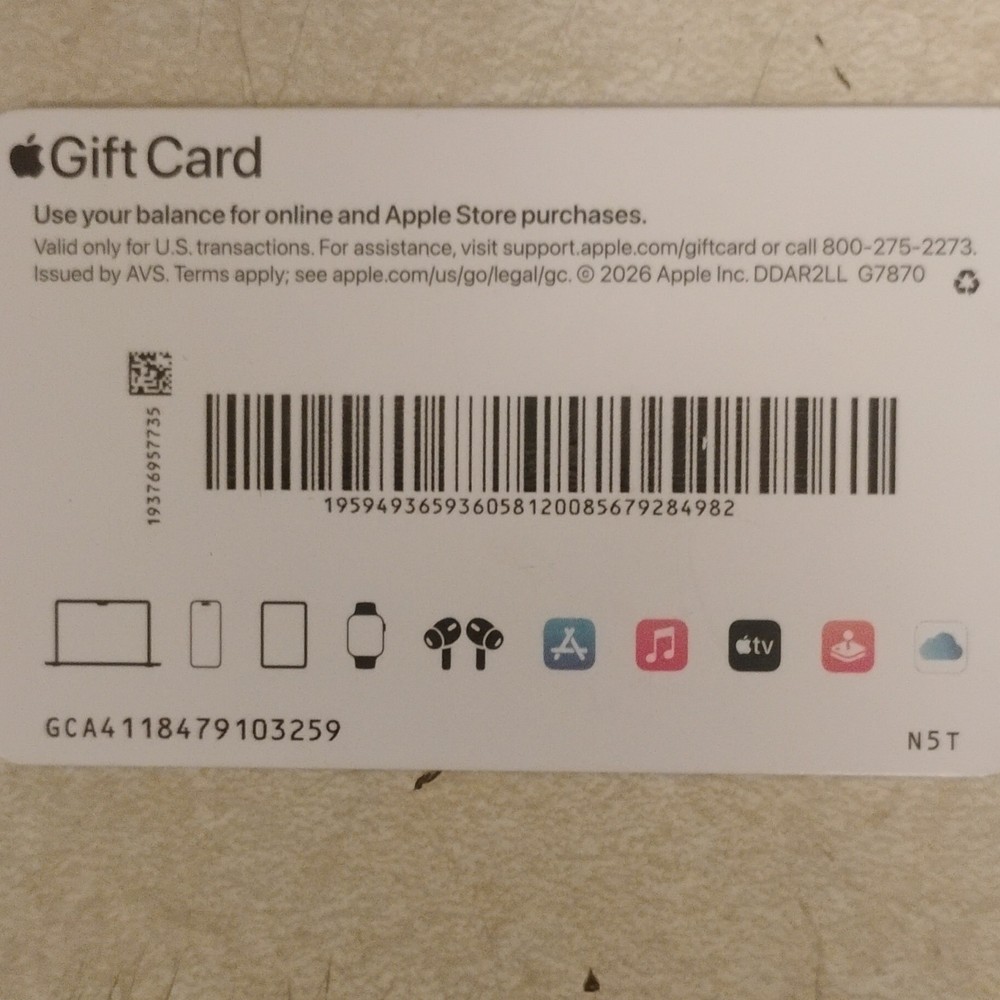 Apple Gift Card US Online & Apple Store Purchases Computers & Electronics