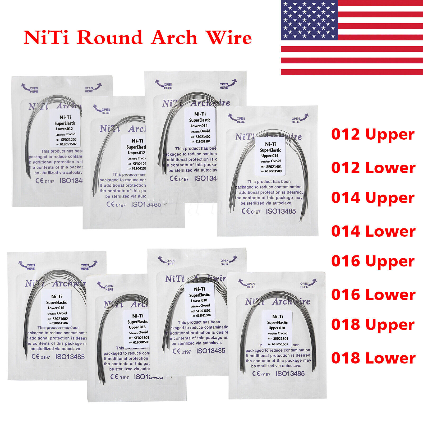 Arcos de Dental Ortodoncia Redondos Niti Arco de Alambre Su Arch Wire 0.99 USD