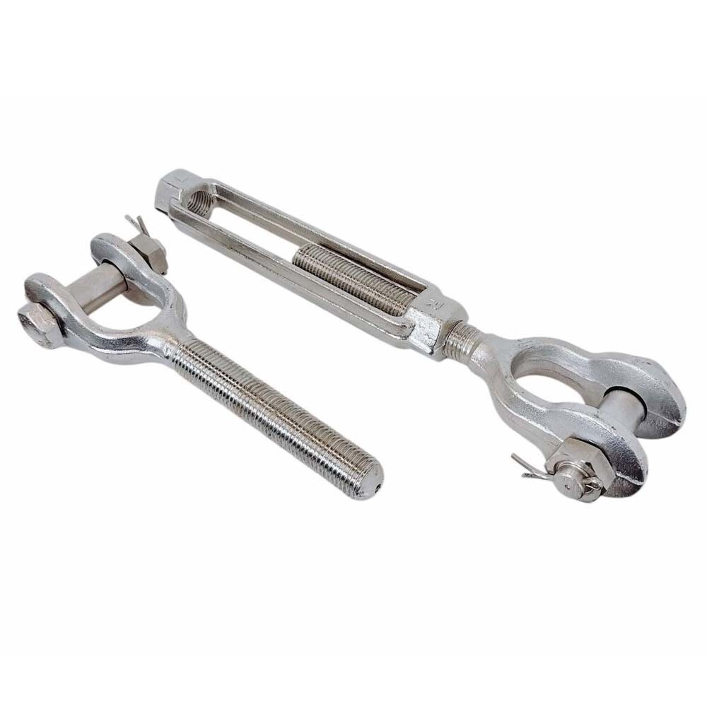 Stainless Steel T316 Mil Spec 5/16" x 4-1/2" Jaw Jaw Turnbuckle 800 Lbs WLL