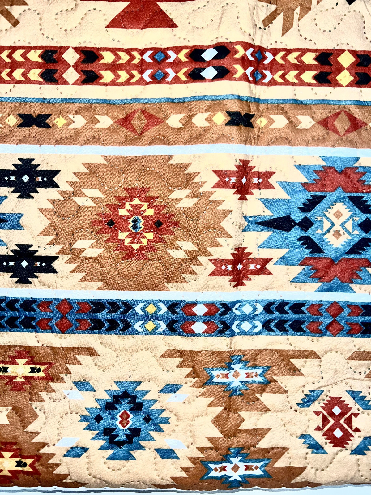 Western Southwestern Native American Tribal Navajo Design Bedspread Quilt Set