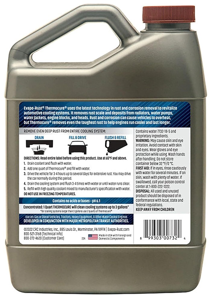 Thermocure Coolant System Rust Remover Remove Rust Scale Car Cooling System 32oz