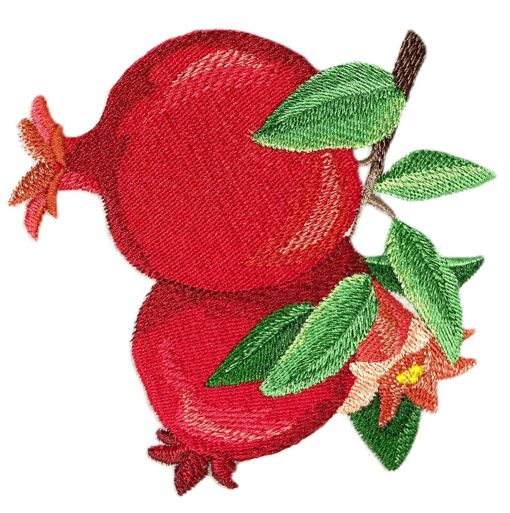 Beyond Vision Custm Fruit Pomegranate Fruit Accent Embroidered Iron on/Sew Patch