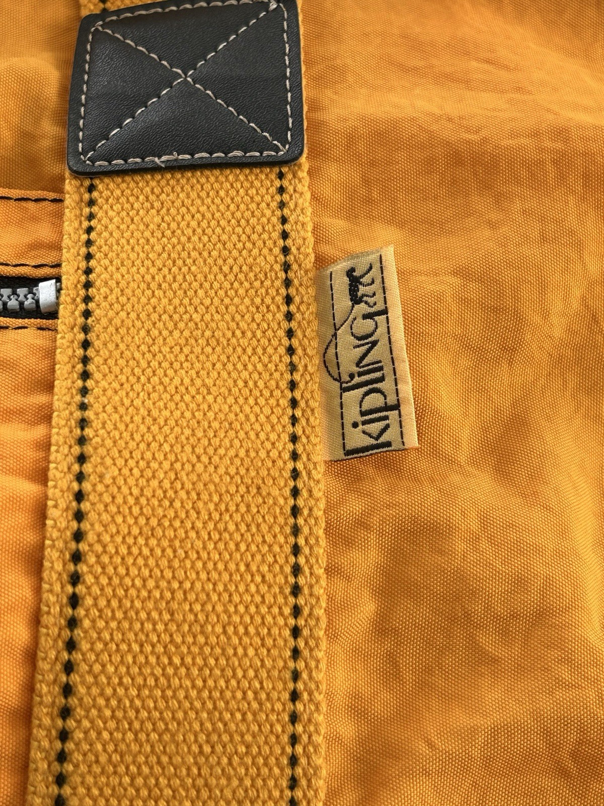 Classic Kipling Large nylon duffle bag Yellow 14” X 24” No Shoulder Strap