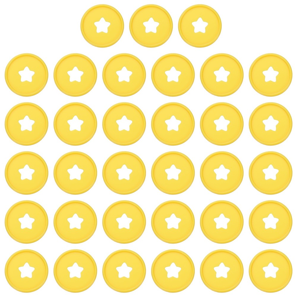 35mm Plastic Book Binding Discs, 33 Pack Expansion Discs Star, Yellow