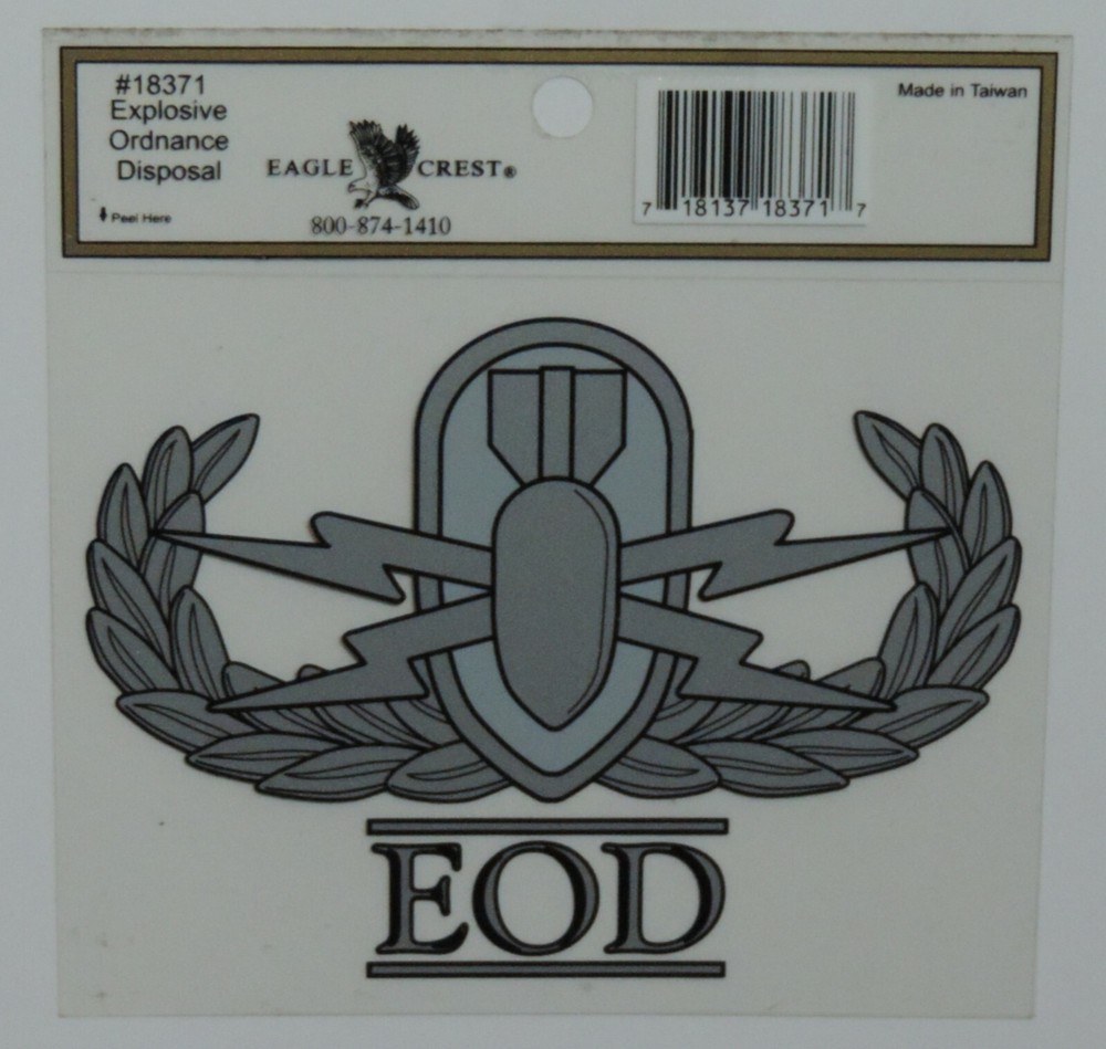 Basic Explosive Ordnance Disposal (EOD) Badge Outside Decal ~Style # 18371