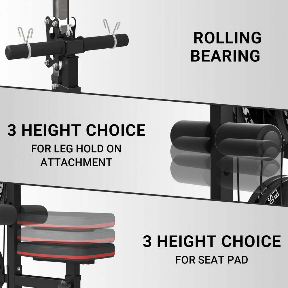 Multi-Function Home Gym Lat Pull Down & Lat Row Cable Machine Pulley System