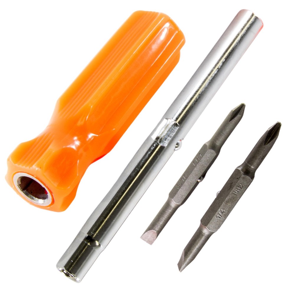 6 Pack 6in1 Screwdrivers, Flat 3/16", ¼", Phillips #1, #2, Nut Drivers ¼", 5/16"