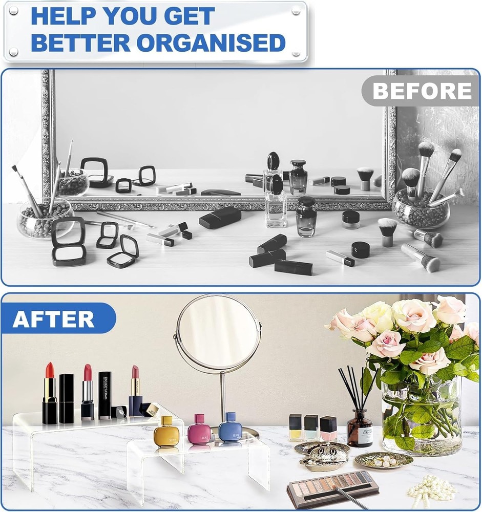 Large Acrylic Riser Set, 10 Pcs Transparent Display Stand