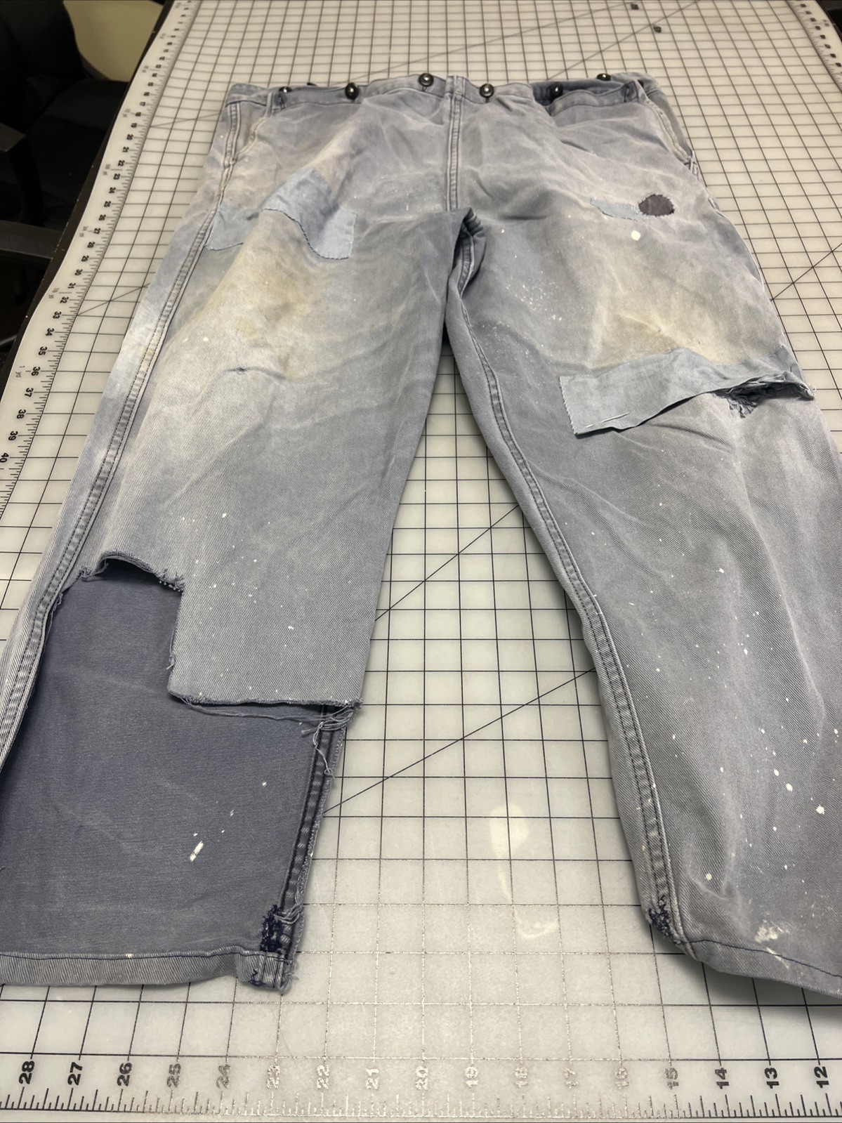 Repro 19th Century Men's 'Veteran' Condition Denim Fall-Front Trousers, SZ 42"