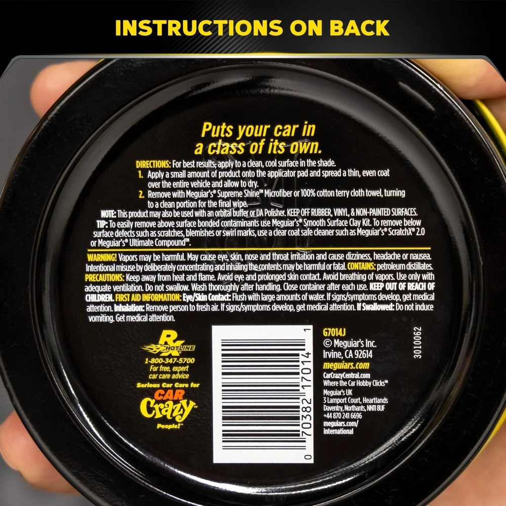 Meguiar's Gold Class Carnauba Plus Premium Paste Wax – Creates a Deep Dazzling