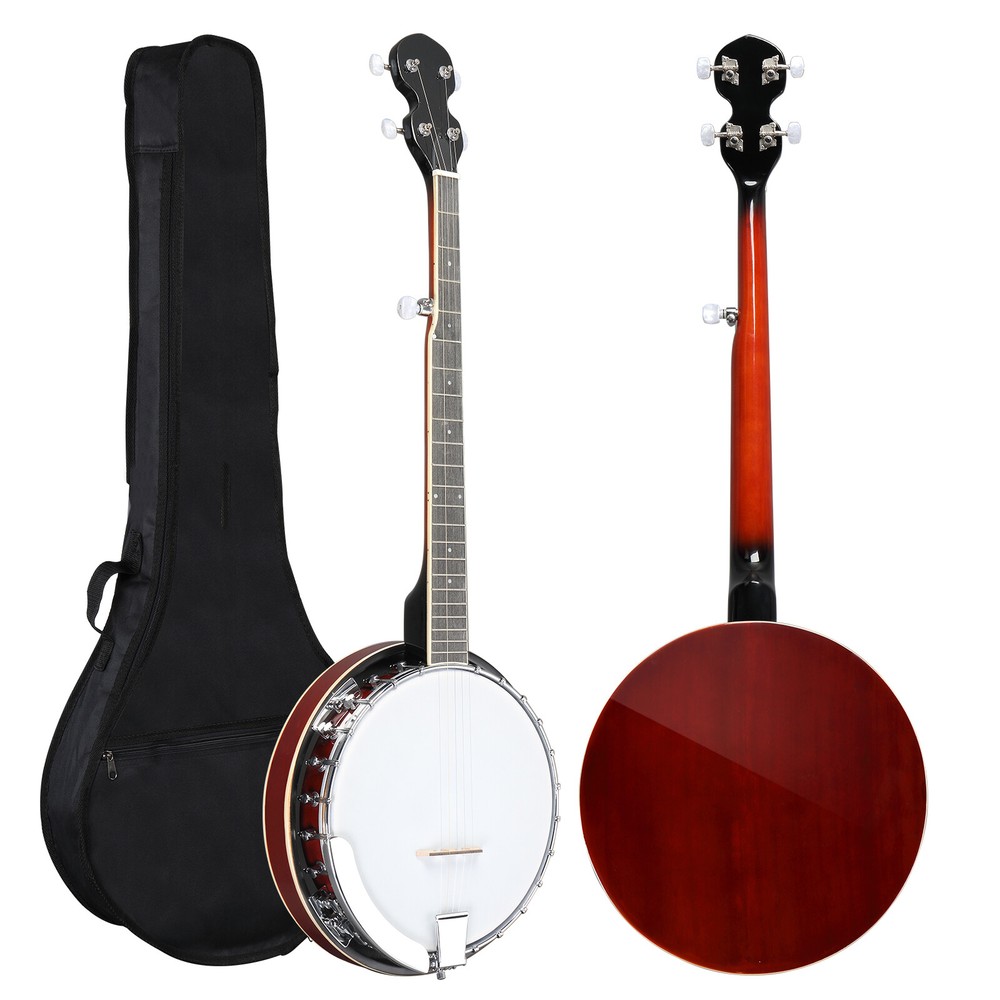 5 Strings Right Hand Banjos Set with Closed Solid Sapele Back Mahogany Neck
