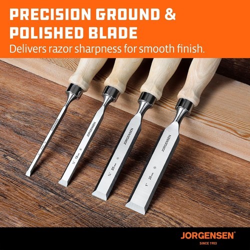 4-Piece Wood Carving Hand Chisel Tool Set Professional Woodworking Gouges Steel