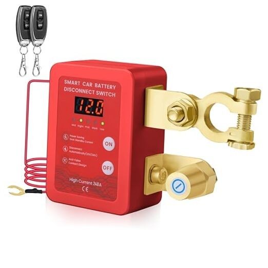 Automatic Power Cut-Off Switch, Kill Switch for car Battery 12V/24V Red