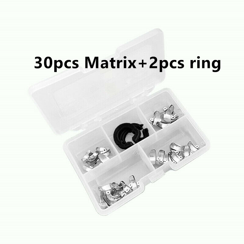 Dental Sectional Matrix Contoured Matrice Fits Triodent Clip Ring Matrices 32Pc