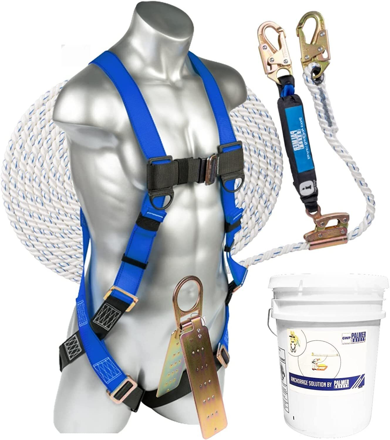 ATERET V5501 Roofing Bucket I 50 ft. Vertical Lifeline Assembly, Reusable...