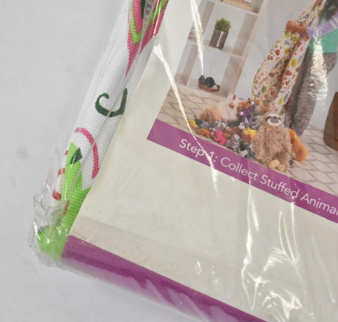 Posh Stuffables Stuffed Animal Storage Bean Bag Chair White Hearts Decor