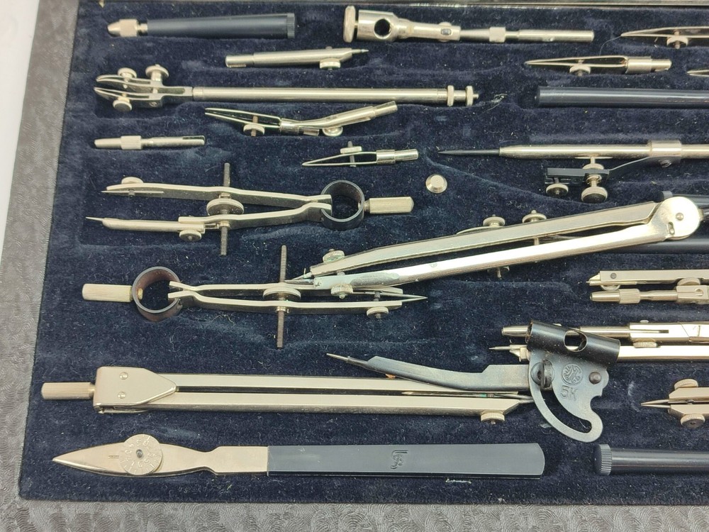 Antique Technical Geometry Maths Drawing Instrument Set Math Complete Set Boxed