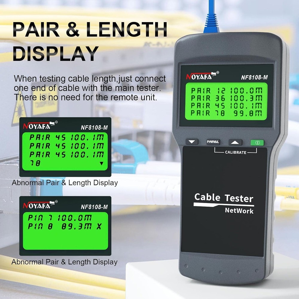 NF-8108M NetWork Lan Cable Tester Wire Length Tester 8 Remote Units Check Error