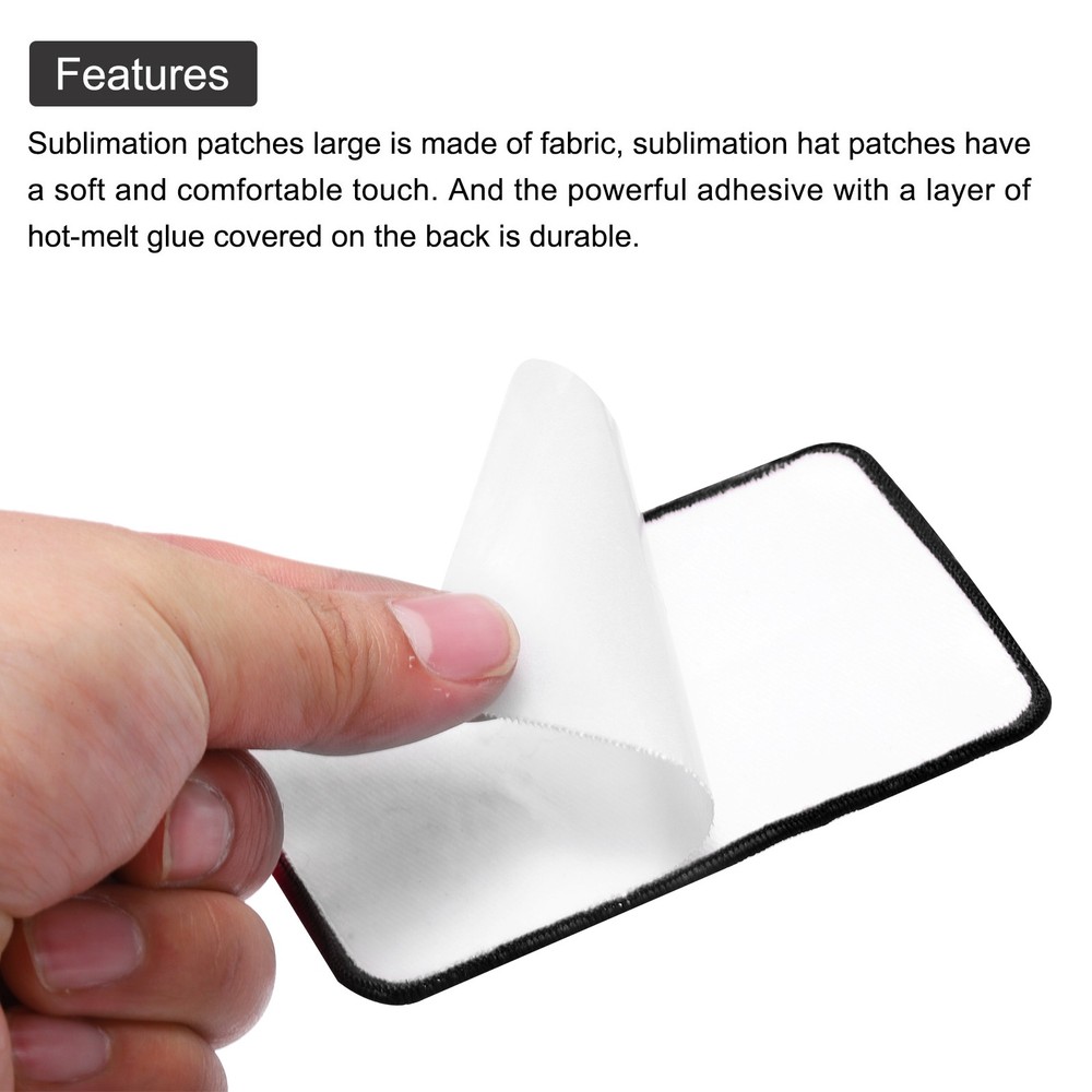 60pcs Sublimation Patch Blank Rectangle White with Black Border