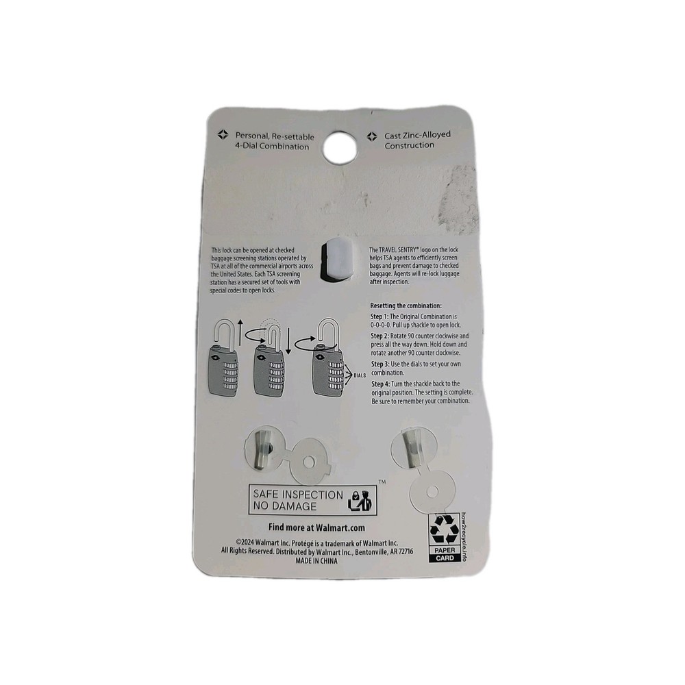 Protege 4-Dial Combination Luggage Lock, Red