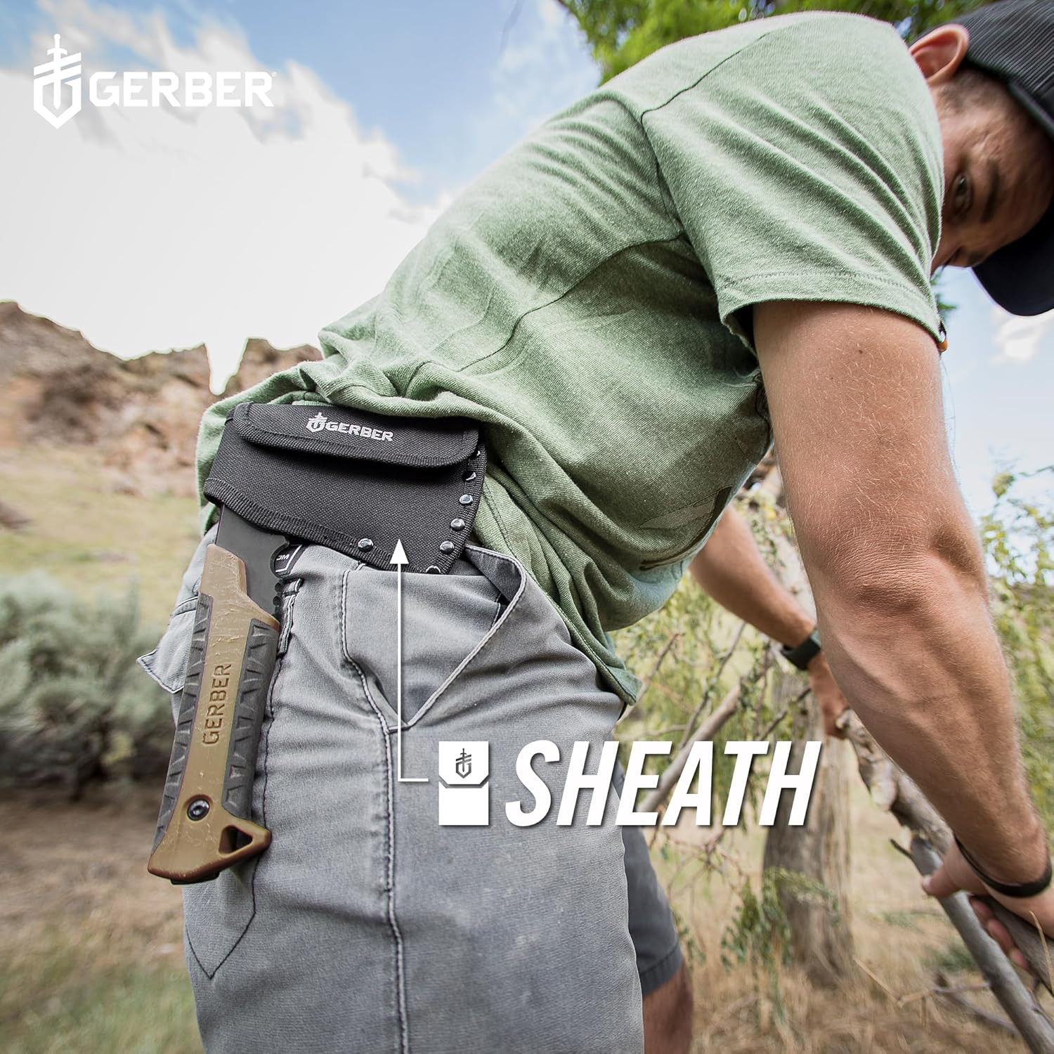 Gear Pack Hatchet - 3.5" Steel Blade Axe with Full Tang - Survival, Bushcraft an