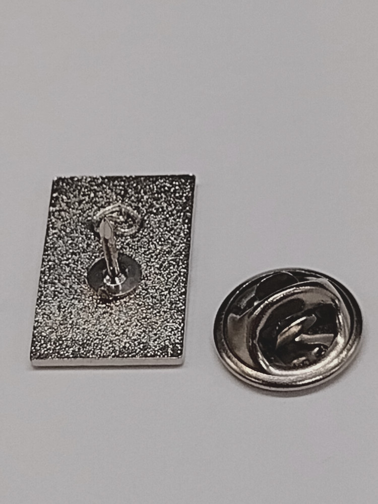 Silvertone Rectangle Leaf Accents Lapel Pin