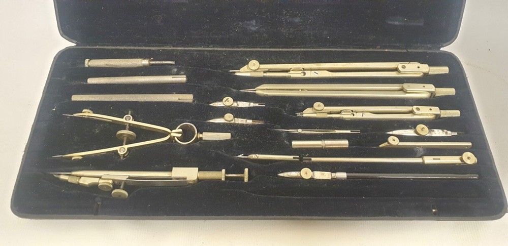Antique Technical Drawing Instrument Set
