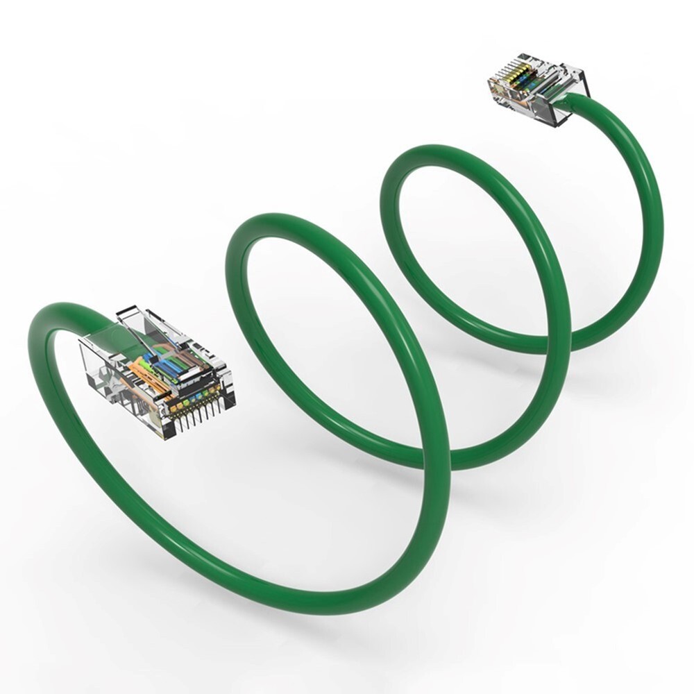 8FT Cat5e RJ45 Ethernet LAN Network Non-Booted Patch Cable UTP Copper Wire Green