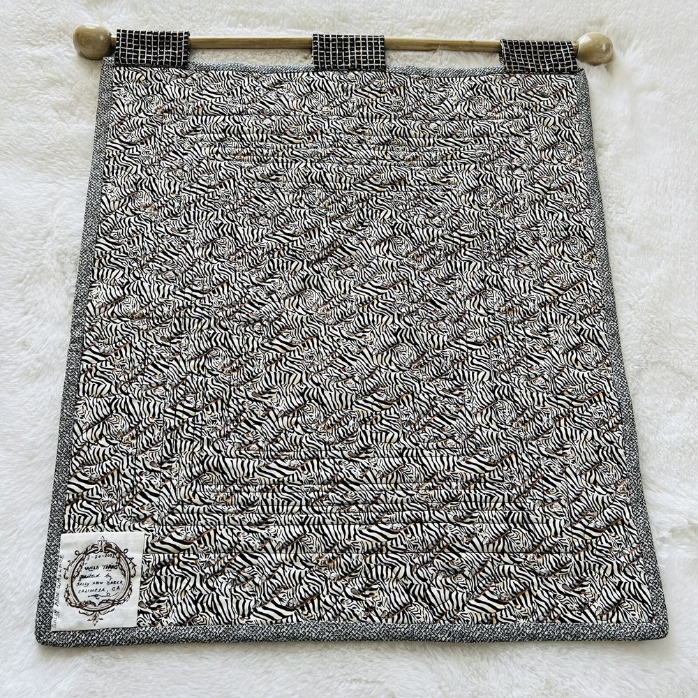 Handmade Wall Hanging Zebra Quilt.