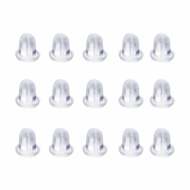 100x Silicone Earring Backs Rubber Earring Backs Stopper Cap Soft Clear Ear Ring