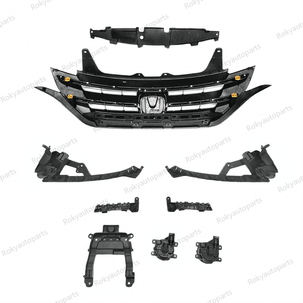 9PC For CR-V 2012-2014 Front Chrome Grille Fog lights Bumper Headlight Brackets