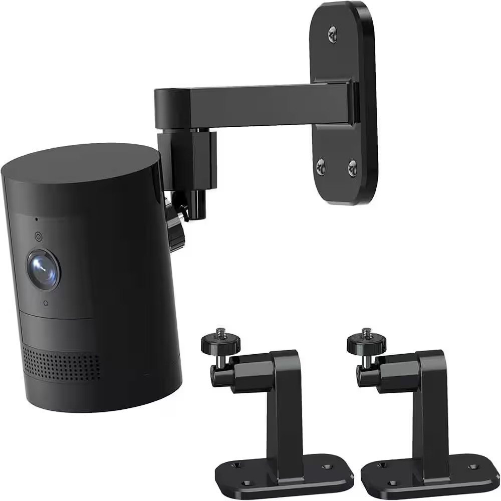 2-Pack Adjustable Camera Wall Mount with 360° Rotation, No Drilling Required, Bl