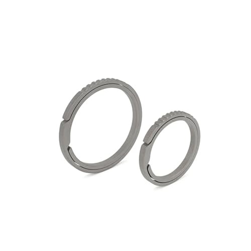 Titanium Keychain Rings Set, Side Push Split Key Ring Heavy Duty A S+L