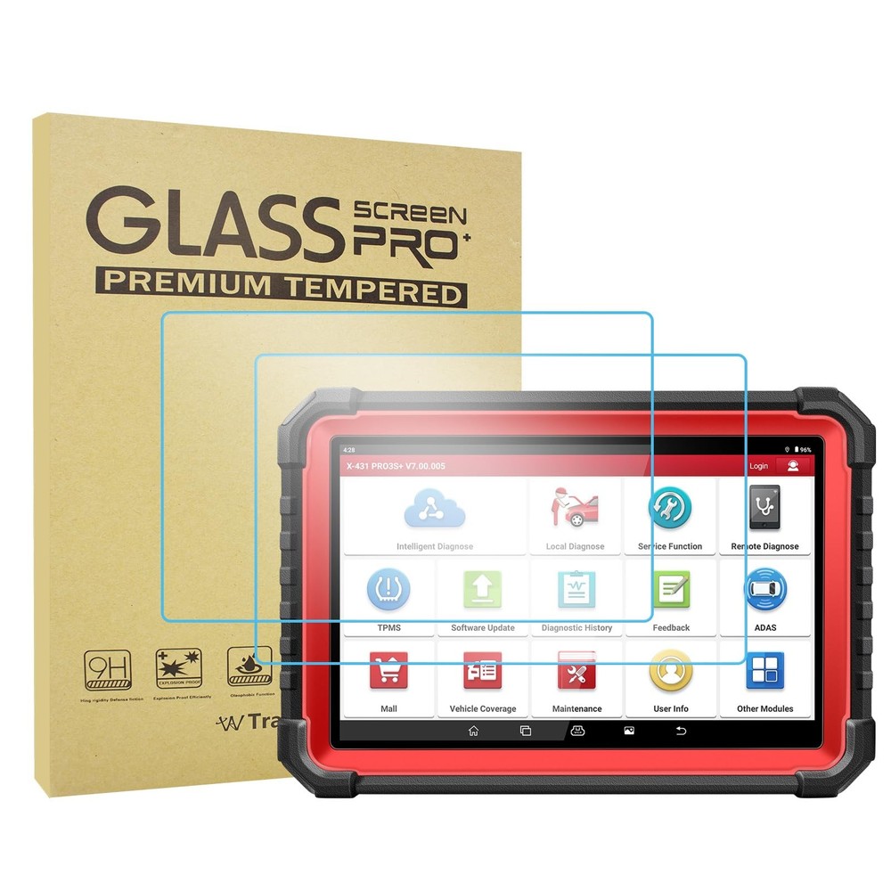 Transwon 2PCS Tempered Glass Screen Protector for LAUNCH X431 PRO3S+ clear