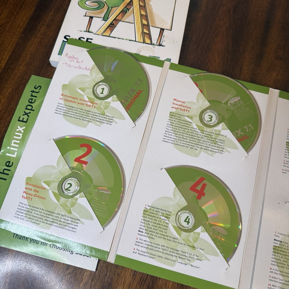 Suse Linux 7.1 Professional And Personal (CD-ROM, 2001) Big Box Vintage Software