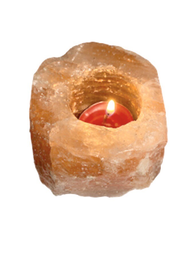Pink Himalayan Salt Candle Holder