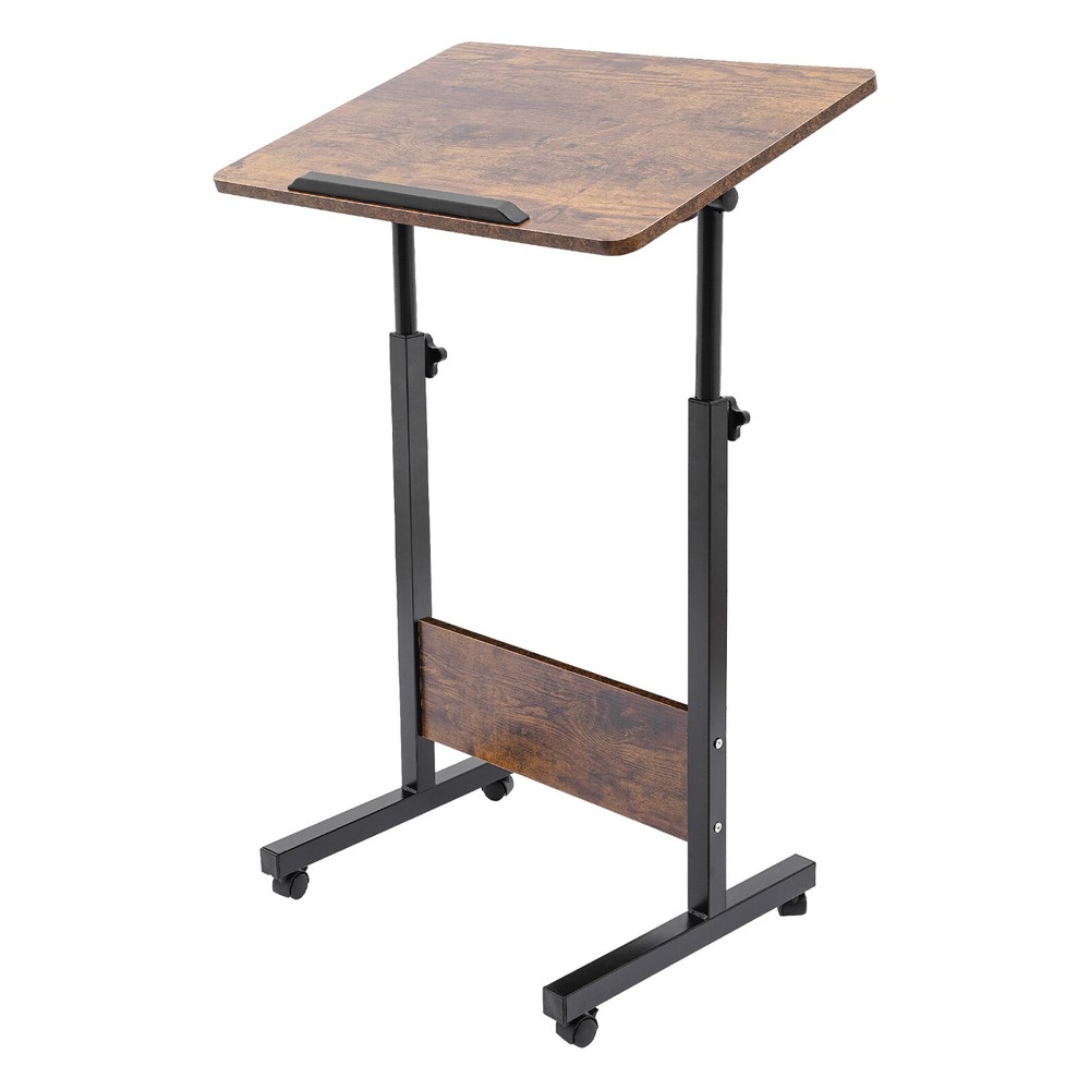 Floor Mount Portable Laptop Desk Rolling Computer Stand Adjustable Height
