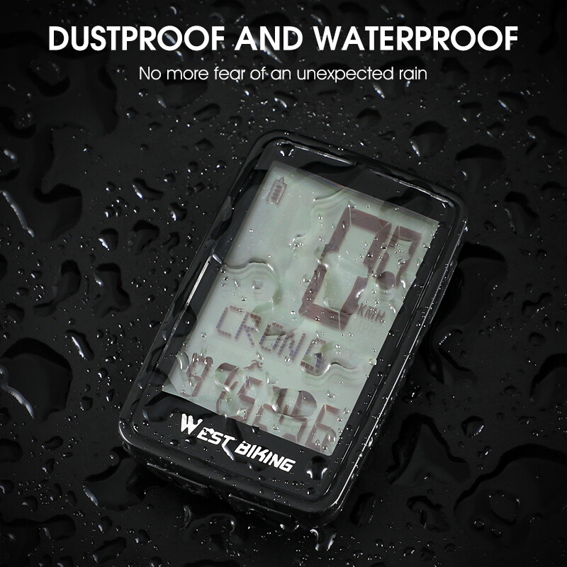 WEST BIKING USB Rechargeable 5 Languages Wireless Waterproof Bicycle Computer