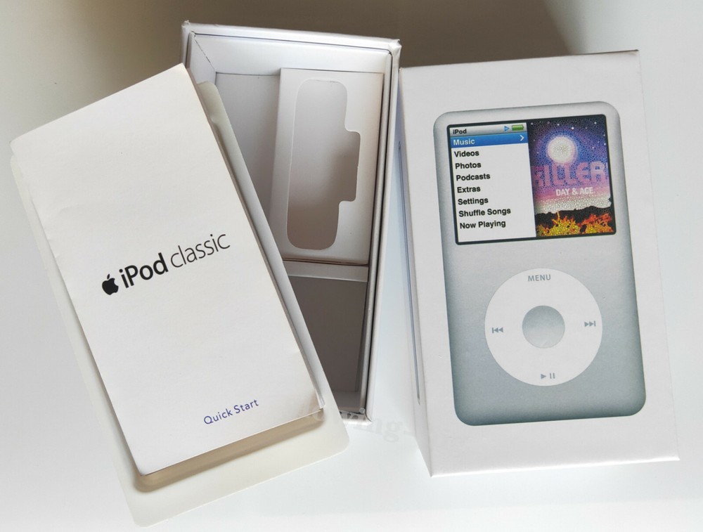 Packaging Box Only For iPod Classic 7th Generation 160 / 256 /512 Silver & Black