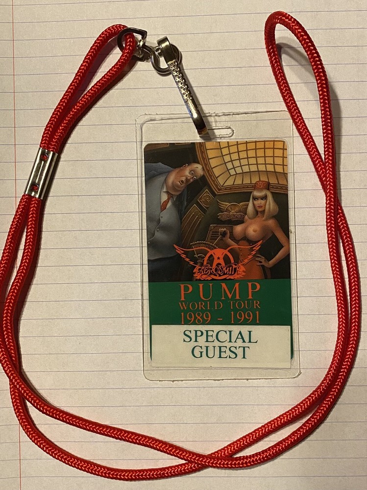 AEROSMITH Pump 1989-91 WORLD TOUR Concert BACKSTAGE Pass/Laminate Special Guest