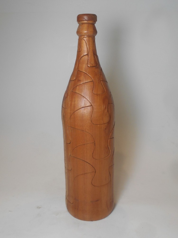 Brain Teasers Wooden 3D Wine Bottle Puzzle