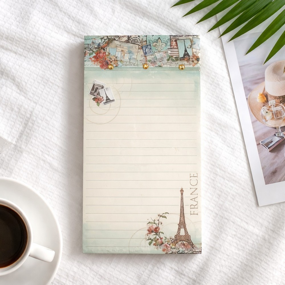 Punch Studio Jeweled Paris Theme Eiffeil Tower 100 Sheets Notepad. Sealed.