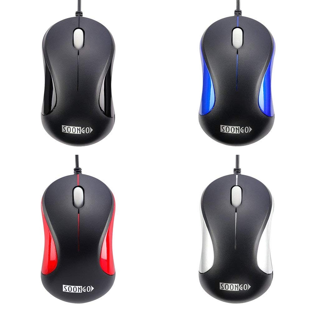 SOON GO Mini USB Wired Mouse for Laptop, Office, 1 count, Blacksinge