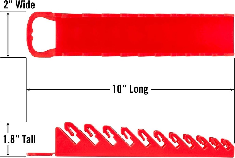 Portable Red Wrench Organizer - 11 Tool Capacity for Efficient Tool Storage