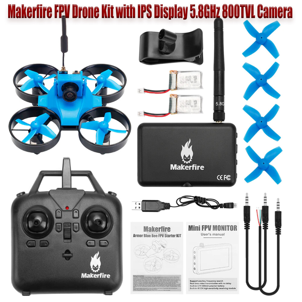 Blue Shark Micro FPV Racing Drone + IPS Display 5.8GHz 800TVL Camera Mini FPV US