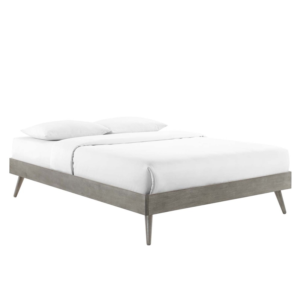 Modway Margo Wood Full Platform Bed Frame in Gray