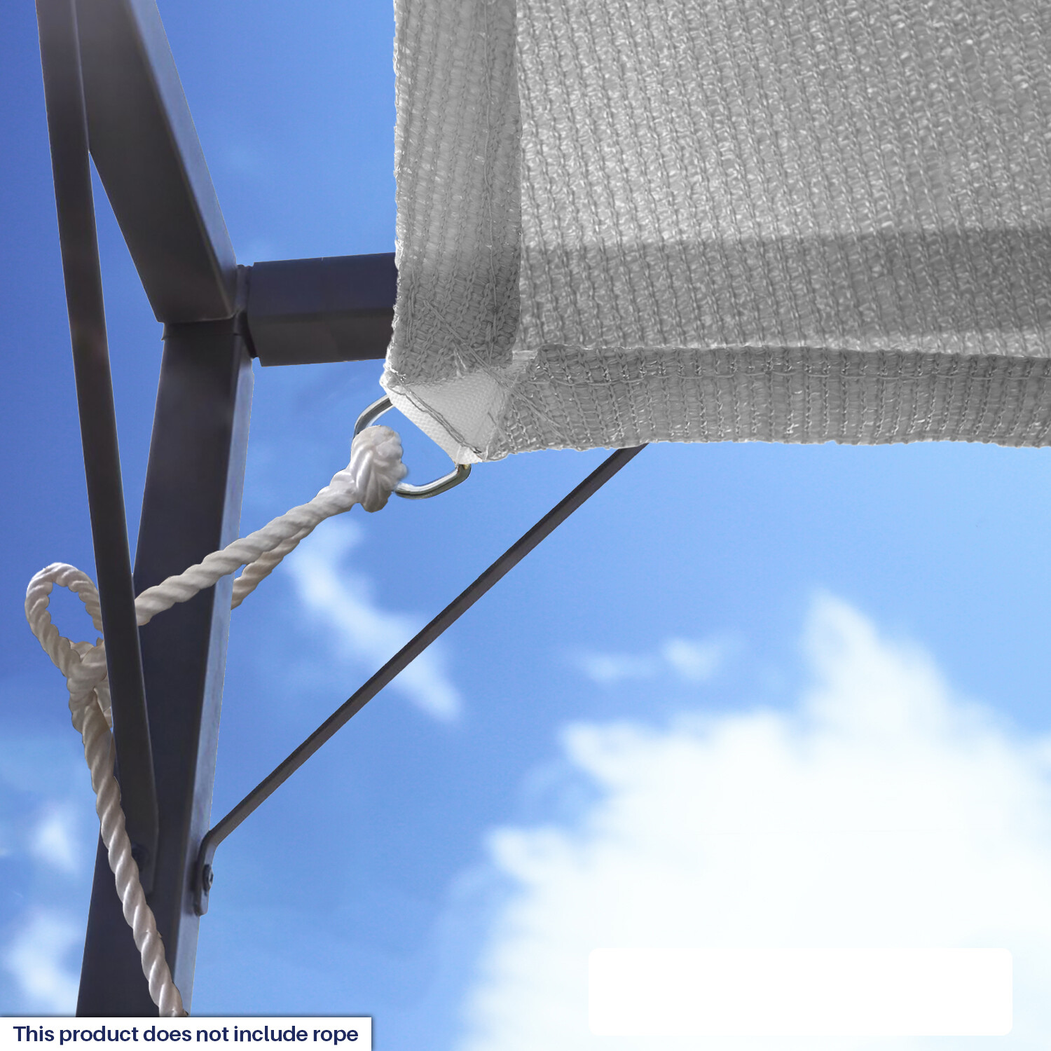 Sun Shade Sail Light Gray Fabric Canopy Awning Outdoor UV 11-16 ft