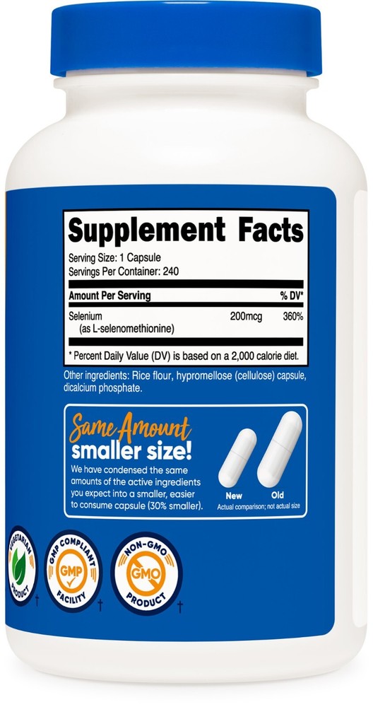 Nutricost Selenium 200mcg, 240 Vegetarian Capsules