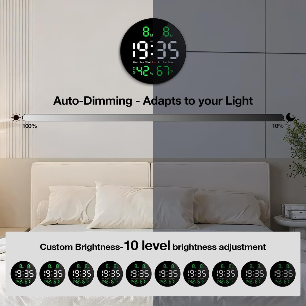 Large Digital Clock for Classroom, Digital Classroom Clocks for Teachers, 10"...