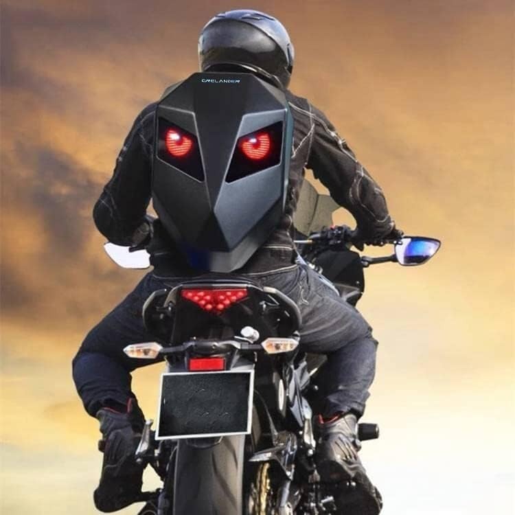Motorcycle LED Knight Backpack DIY Programmable 3D Hard Shell Waterproof Laptop